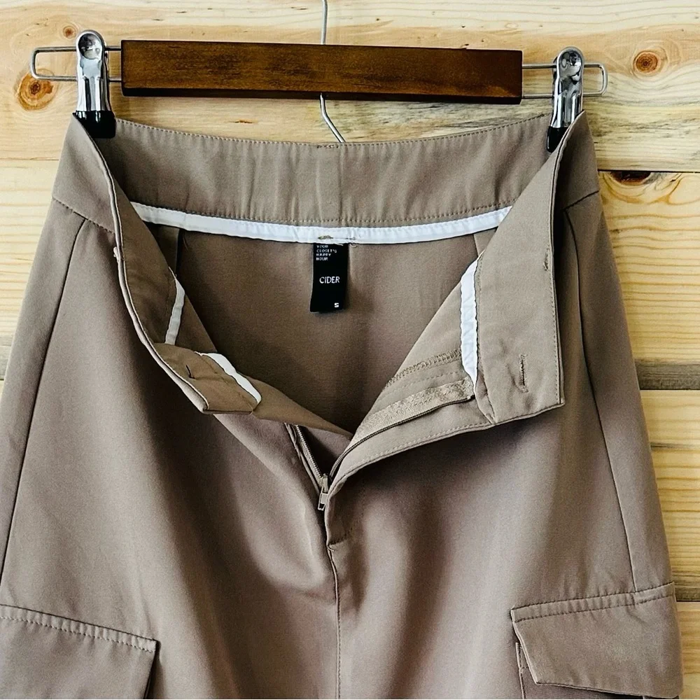 Cider Beige Midi Skirt cargo with Pocket and Drawstring - Picture 11 of 11